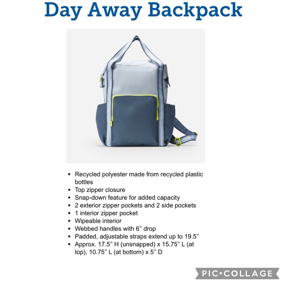 Thirty-One Day Away Backpack in Soft Blue Colorblock
